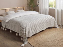 Beliani Bedspread Modar Cotton 220 X 240 Cm Off-White - thumbnail 2