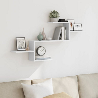 Berkfield Wall Shelf White 104X15X49 Cm Engineered Wood - image 1