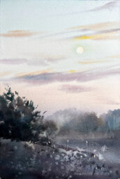 Sunset In The Fog 15.4 X 23 X 0.1 Cm (6.1 X 9.1 X 0 Inches) - thumbnail 1