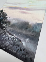 Sunset In The Fog 15.4 X 23 X 0.1 Cm (6.1 X 9.1 X 0 Inches) - thumbnail 3