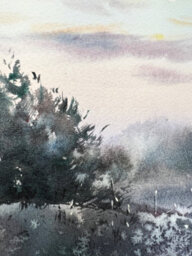 Sunset In The Fog 15.4 X 23 X 0.1 Cm (6.1 X 9.1 X 0 Inches) - thumbnail 4