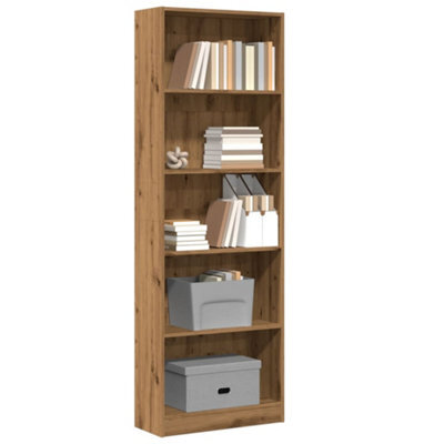 Berkfield Bookcase Artisian Oak 60X24X176 Cm Engineered Wood - image 1