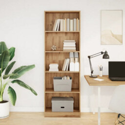 Berkfield Bookcase Artisian Oak 60X24X176 Cm Engineered Wood - thumbnail 3