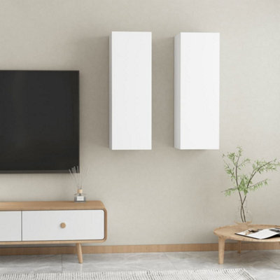 Berkfield Tv Cabinets 2 Pcs White 30.5X30X90 Cm Engineered Wood - image 1