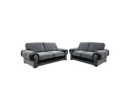 Tango 3+2 Sofa Set Black And Grey Fullback