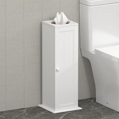 Xample Wooden Bathroom Storage Unit With Toilet Roll Cabinet, Tissue Paper Holder Organizer, Compact Freestanding Design - image 1