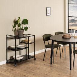 Furniture To Go Newcastle Serving Trolley In Matt Black - thumbnail 4