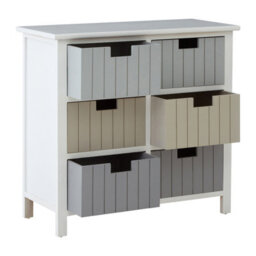 Orsina Compact White 6 Drawers Chest, Modern Chest Of Drawers For Livingroom, Minimalist Storage Chest For Lounge - thumbnail 5
