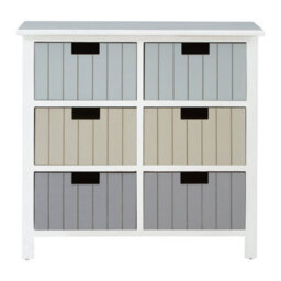 Orsina Compact White 6 Drawers Chest, Modern Chest Of Drawers For Livingroom, Minimalist Storage Chest For Lounge - thumbnail 1