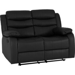 Seconique Roma 2 Seater Recliner Sofa - Black Pu - thumbnail 6