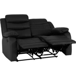Seconique Roma 2 Seater Recliner Sofa - Black Pu - thumbnail 4