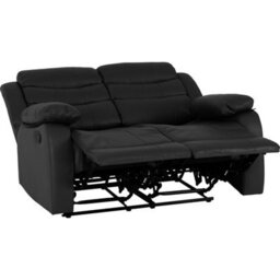 Seconique Roma 2 Seater Recliner Sofa - Black Pu - thumbnail 5
