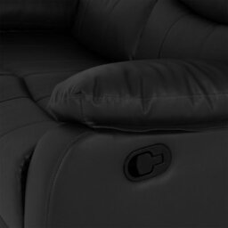 Seconique Roma 2 Seater Recliner Sofa - Black Pu - thumbnail 9