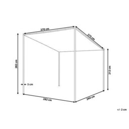 Wyld And Coco Pergola Dark Grey Polyester Steel Garden Pavilion 282 X 294 Cm - thumbnail 4