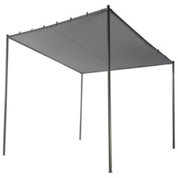 Wyld And Coco Pergola Dark Grey Polyester Steel Garden Pavilion 282 X 294 Cm - thumbnail 3