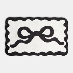 Ohs Bow Velvet Bath Mat Soft Absorbent Shower Rug - thumbnail 3