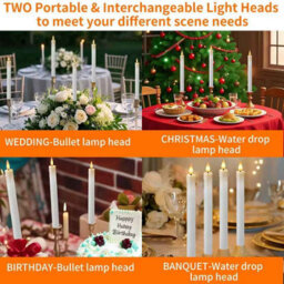 Led Taper Candles With Remote Flickering Flameless Battery Operated Set Of 6 - thumbnail 5