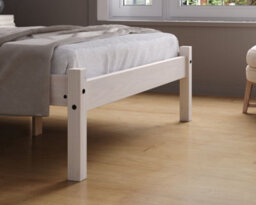 Save On Goods UK 4Ft Small Double White Washed Painted Wood Bed Frame.wooden Shaker Style,low Footend Bedstead - thumbnail 5
