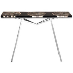 Premier Housewares Relic Black Resin And Silver Legs Console Table - thumbnail 3