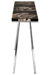Premier Housewares Relic Black Resin And Silver Legs Console Table - thumbnail 2
