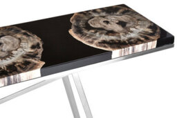 Premier Housewares Relic Black Resin And Silver Legs Console Table - thumbnail 5