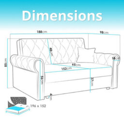 Sofa Bed With Large Storage Viva Roma Iv Green High Elastic Foam Fabric Metal Legs Modern Furniture For Home Living Room - thumbnail 6