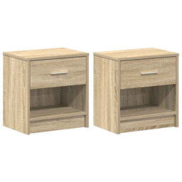 Walplus Bedside Cabinets 2 Pcs With Drawer Sonoma Oak 39X28X41 Cm - thumbnail 2