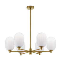 Luminosa Lighting Luminosa Balor Multi Arm Pendant Ceiling Light White, Brass Gold Led G9 6X5W - thumbnail 1