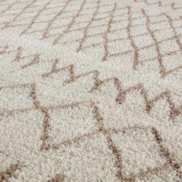 The Rugs Moroccan Shaggy Rugs And Runners Soft Fluffy Tribal Design High Pile Ivory And Beigeliving Room Kitchen Hallway 930 - thumbnail 3
