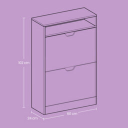 Songmics Shoe Storage Cabinet, Adjustable Divider, For 8-12 Pairs Of Shoes, 24 X 60 X 102 Cm, White - thumbnail 6