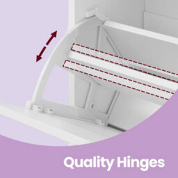 Songmics Shoe Storage Cabinet, Adjustable Divider, For 8-12 Pairs Of Shoes, 24 X 60 X 102 Cm, White - thumbnail 5