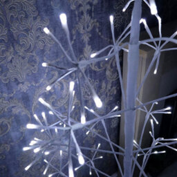 Shatchi 5Ft Christmas Pre-Lit White Twig Tree Cool Led Lights Metal Frame Decoration - thumbnail 7
