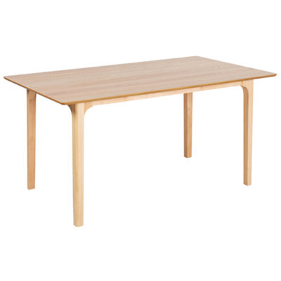 Beliani Dining Table Delmas Light Ash Wood 160 Cm 90 Cm - image 1