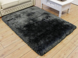 Grey Easy To Clean Plain Handmade , Luxurious , Modern , Plain , Shaggy , Sparkle Rug For Living Room, Bedroom - 70Cm X 140Cm - thumbnail 3