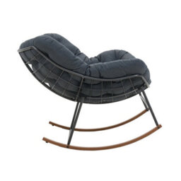 Living And Home Modern Rocking Chair With Grey Cushion, 90Cm (W) X 110Cm (D) X 75Cm (H) - thumbnail 4