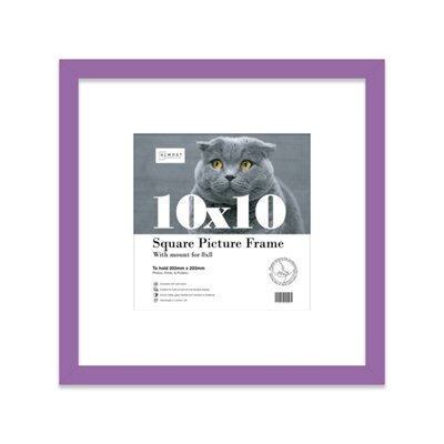 "10X10"" Purple Picture Frame - 10X10"" Square Frame With 8X8"" Mount For 10X10""/8X8"" Pictures Art Deco Style Gallery Wall, 1 Pack" - image 1