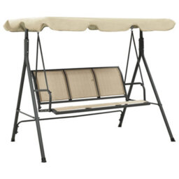 Walplus Garden Swing Chair With Canopy Anthracite And Sand