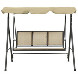 Walplus Garden Swing Chair With Canopy Anthracite And Sand - thumbnail 2