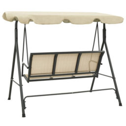 Walplus Garden Swing Chair With Canopy Anthracite And Sand - thumbnail 4