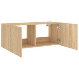 Walplus Tv Wall Cabinet With Led Lights Sonoma Oak 100X35X41 Cm - thumbnail 8