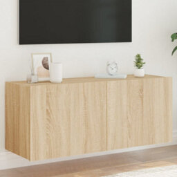 Walplus Tv Wall Cabinet With Led Lights Sonoma Oak 100X35X41 Cm - thumbnail 1