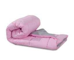 SleepyNights 13.5 Tog Box Stitching Reversible Coverless Polycotton Duvet  Pink And Grey  King - thumbnail 6
