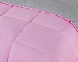 SleepyNights 13.5 Tog Box Stitching Reversible Coverless Polycotton Duvet  Pink And Grey  King - thumbnail 3