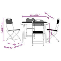 Berkfield 5 Piece Garden Dining Set Anthracite Metal Mesh - thumbnail 9
