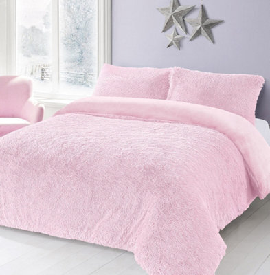 Homes & Linen Teddy Bear Fleece Long Fur Cuddles Alaska Luxury Duvet Cover Set Warm Cosy Soft Teddy Bedding Set
