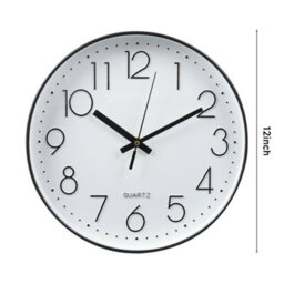 Living And Home 12 Inch Minimalist Wall Clock With Arabic Numerals White - thumbnail 5