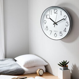 Living And Home 12 Inch Minimalist Wall Clock With Arabic Numerals White - thumbnail 3