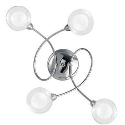 Luminosa Lighting Luminosa Blog 4 Light Multi Arm Semi Flush Ceiling Light Chrome 60X44X19Cm - image 1