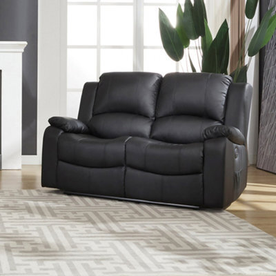 Glendale 150Cm Wide 2 Seat Black Bonded Leather Electrically Operated 2 Seat Recliner Sofa - image 1