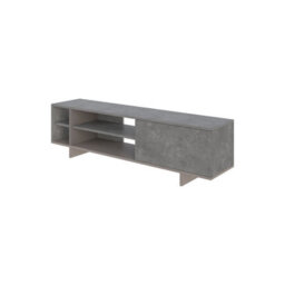 Decortie Modern Stockton Tv Unit Up To 65 Inch Tvs 4-Open Shelf Flip-Door Storage Tv Cabinet 35.6X160Cm Retro Grey,mocha Grey - thumbnail 2